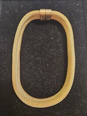 Gold Mesh Choker Multi-Strand Necklace